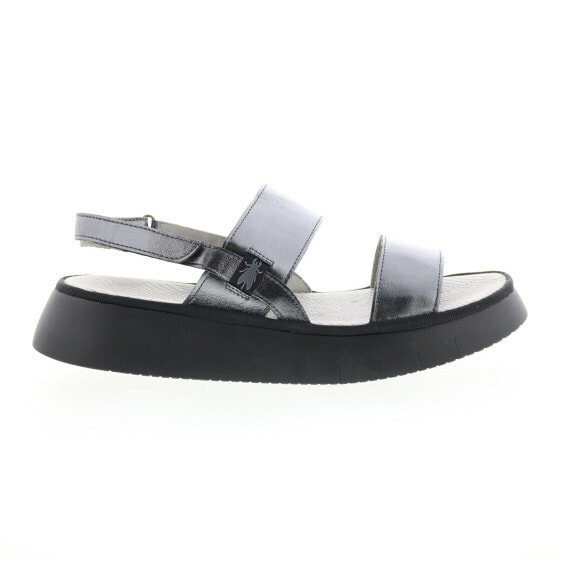 Fly London Cura CURA318FLY-007 Womens Gray Leather Strap Sandals Shoes