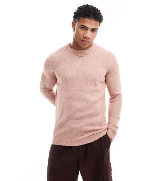 ASOS DESIGN ligthweight brushed knitted jumper in pink