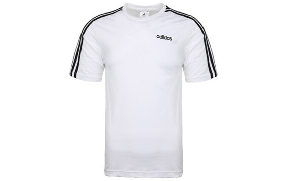 adidas E 3S Tee 经典三条纹训练运动圆领短袖T恤 男款 白色 / Футболка Adidas E 3S Tee T DU0441
