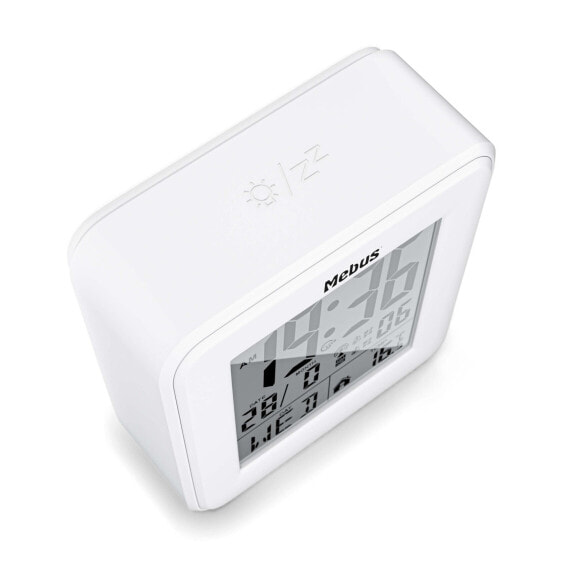 Mebus 25594 - Digital alarm clock - Square - White - 12/24h - F - °C - Any gender