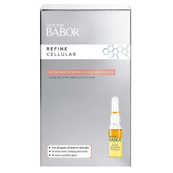 Doctor BABOR Glow Booster Bi-Phase Ampoules, Anti-Ageing Serum for the Face, with Vitamin C & E for Anti-Wrinkle Effect, for Smoother Skin, 7 x 1 ml