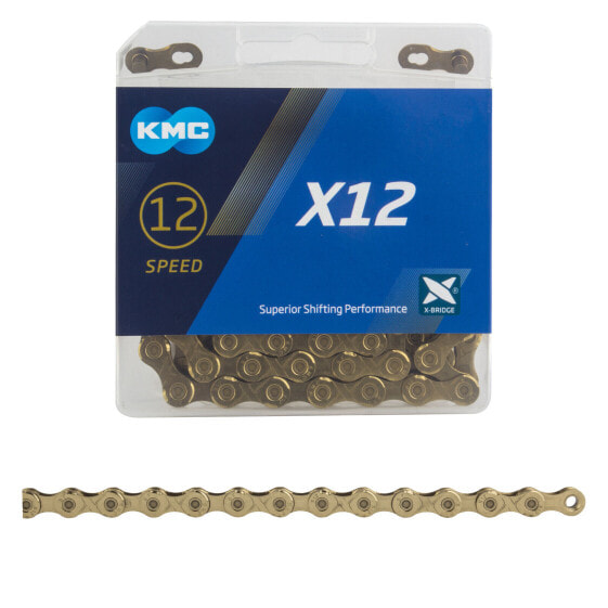 KMC X12 / 12-Speed / Road Mountain Bike Chain 126L fits SRAM / Shimano /Gold Ti