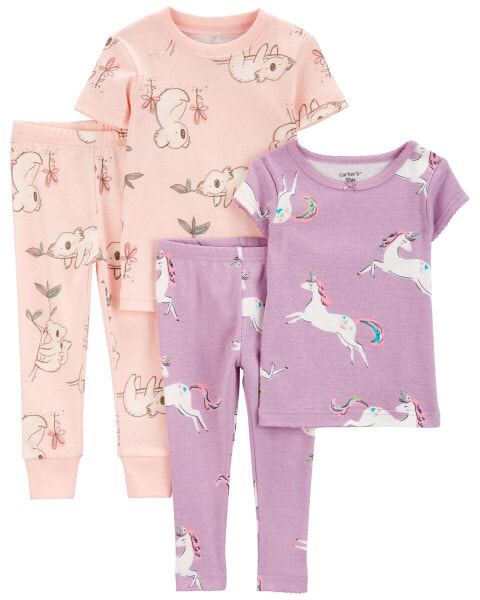 Baby 4-Piece 100% Snug Fit Cotton Pajamas 18M