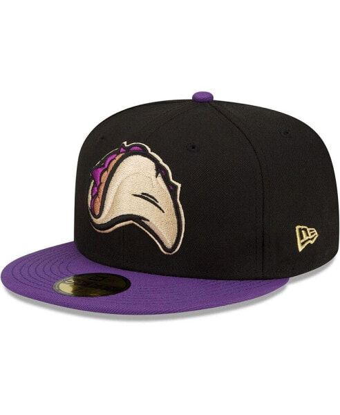 Men's Black/Purple Fresno Grizzlies Tacos Theme Night 59FIFTY Fitted Hat