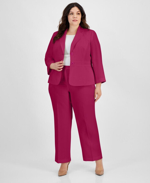 Plus Size Crepe Two-Button Blazer Pantsuit