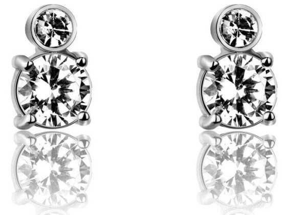 Steel stud earrings with crystals VE1094S