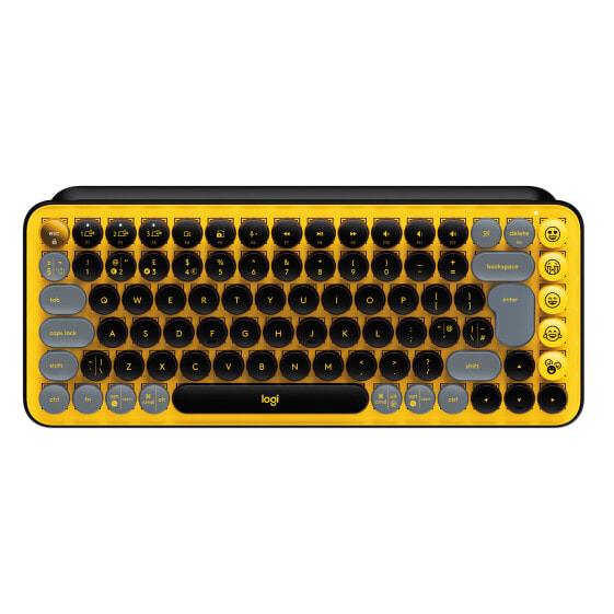 Logitech POP Keys Wireless Mechanical Keyboard With Emoji Keys - Mini - Bluetooth - Mechanical - QWERTY - Yellow