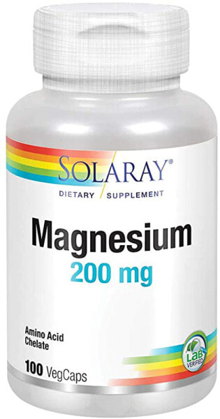 Solaray Magnesium  Магний 200 мг 100 веганских капсул