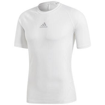 Мужская футболка спортивная белая с логотипом Adidas Alphaskin