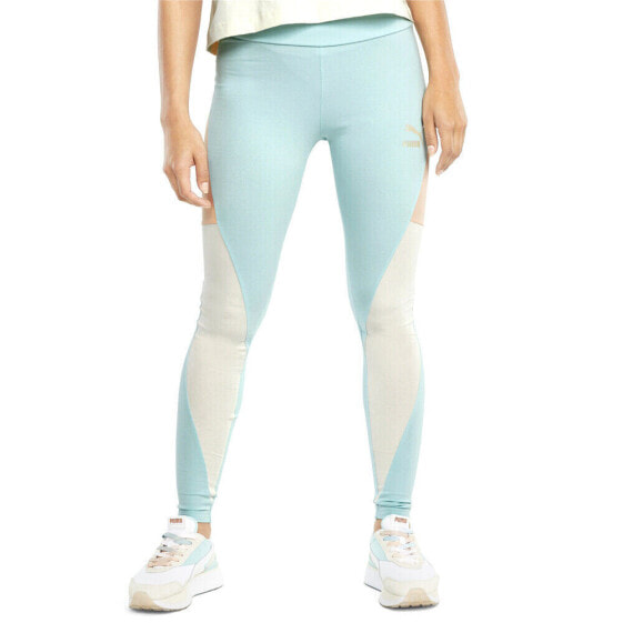 Puma Clsx High Waist Leggings Plus Womens Blue Athletic Casual 533296-76