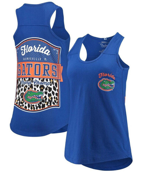 Women's Royal Florida Gators Sanders Animal Print Tank Top