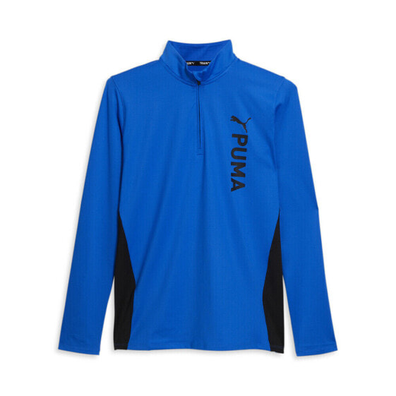 Футболка PUMA Fit Taped Quarter Zip Pullover Blue