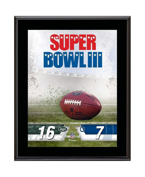 New York Jets vs. Baltimore Colts Super Bowl III 10.5" x 13" Sublimated Plaque