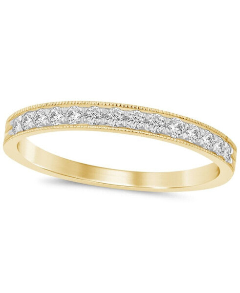 Diamond Milgrain Band (1/4 ct. t.w.) in 14k White or Yellow Gold