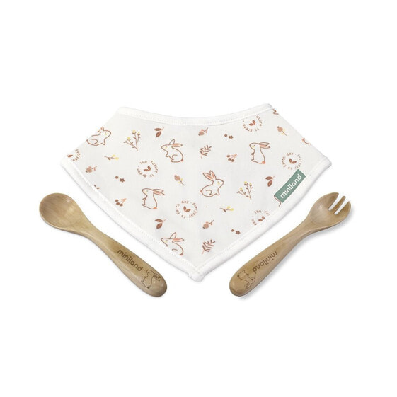 MINILAND Set Of Cutlery And Bandana Natur Picneat Bunny