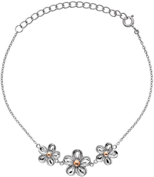 Silver bracelet with flowers Forget me not DL596