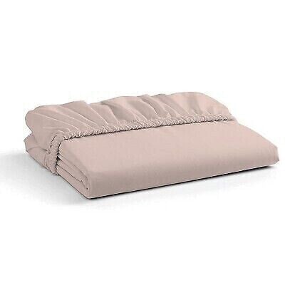 Color Sense 100% Cotton Cool & Crisp Percale Weave Fitted Sheet, Full, Blush, 1