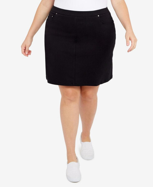 Plus Size Essentials Tech Stretch Pull On Skort with Elastic Wasitband