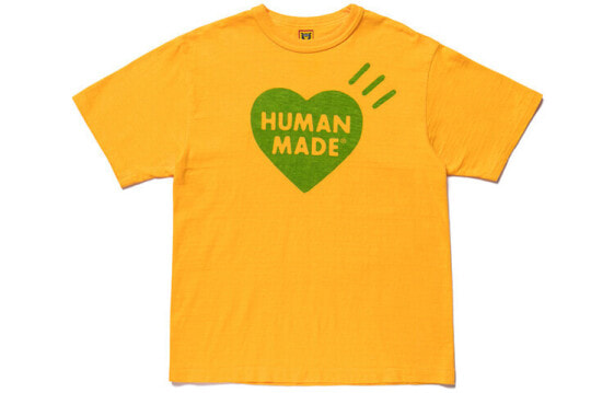 HUMAN MADE Color T-shirt #2 爱心logo印花短袖T恤 男女同款 黄色 / Футболка HUMAN MADE Color HM19CS021