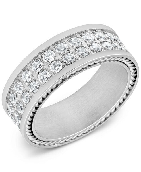 Men's Cubic Zirconia Band in Stainless Steel