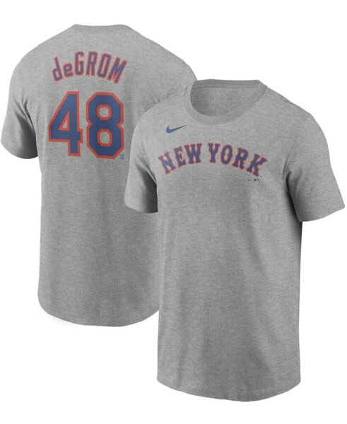 Men's Jacob DeGrom Gray New York Mets Name Number T-shirt