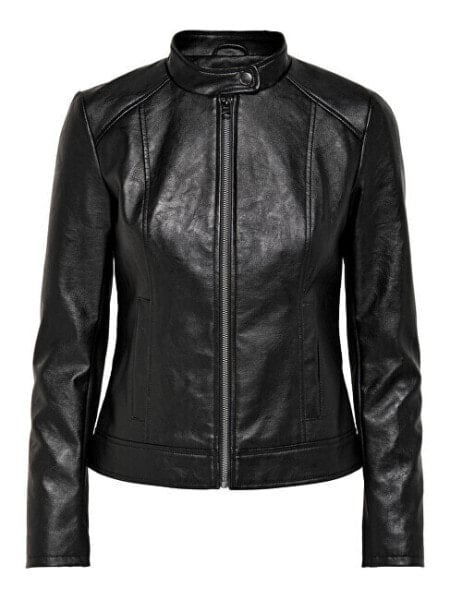 Куртка женская кожаная Jacqueline de Yong JDYEMILY 15241382 черная