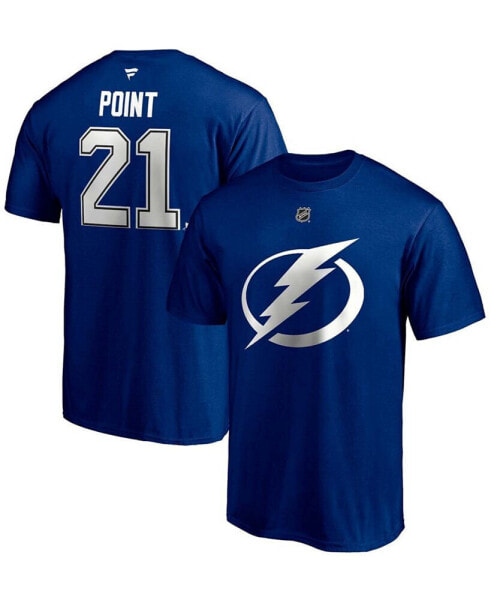 Men's Brayden Point Big and Tall Blue Tampa Bay Lightning Authentic Stack Name and Number T-shirt