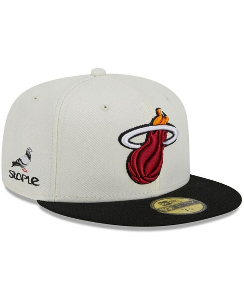 Головной убор Staple мужской New Era x Cream, черный Miami Heat NBA x Staple двухцветный 59FIFTY на медленной посадке.