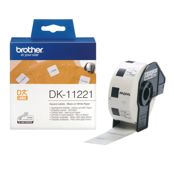 Brother Square Paper Label - Black on white - 1000 pc(s) - DK - White - Direct thermal - Brother
