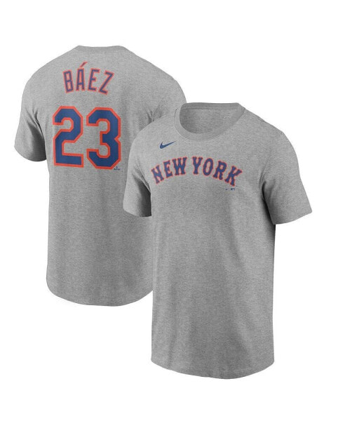 Men's Javier Baiez Heathered Gray New York Mets Name Number T-shirt