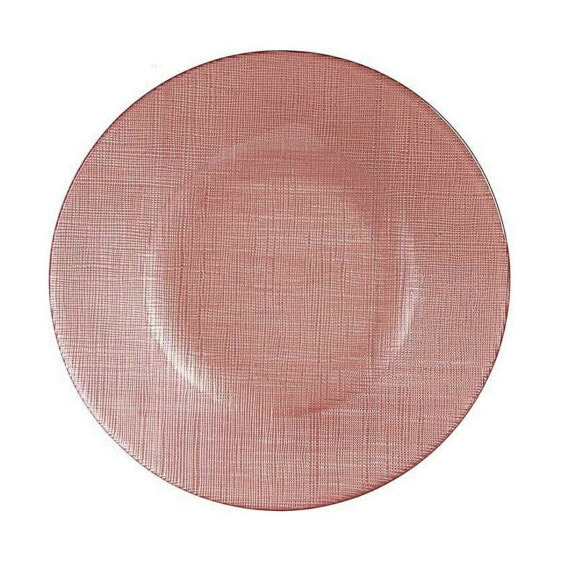 Плоская тарелка из розового стекла Vivalto "6 штук" (21 x 2 x 21 см)