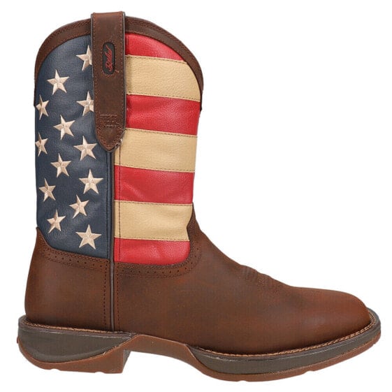 Durango Rebel Patriotic Pull On Square Toe Mens Brown Casual Boots DB5554