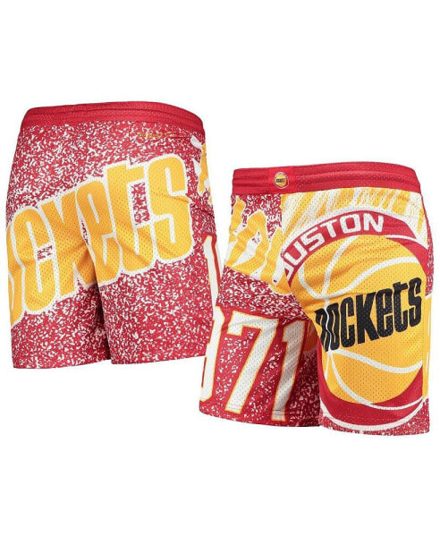 Big Boys Red Houston Rockets Hardwood Classics Jumbotron Shorts