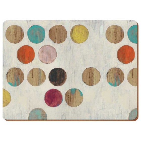 CREATIVE TOPS Retro Spot Large Premium Pack Of 4 Round Placemats