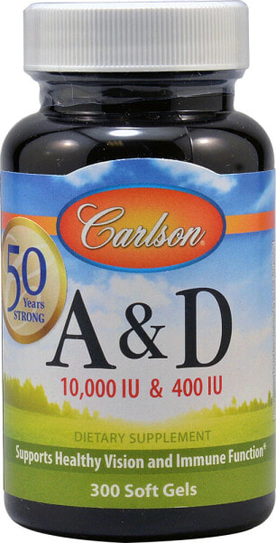 Carlson Vitamin A & D Комплекс витаминов A & D 300 гелевых капсул