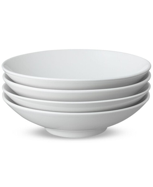 Porcelain Classic White Pasta Bowls, Set of 4
