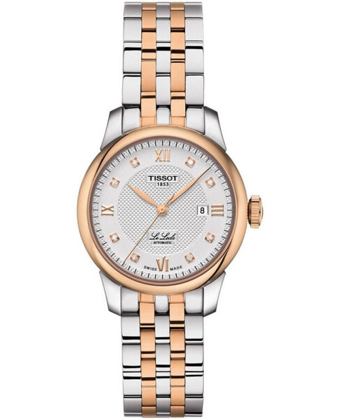 Women's Swiss Le Locle Automatic Lady Diamond Accent Two-Tone Stainless Steel Bracelet Watch 29mm