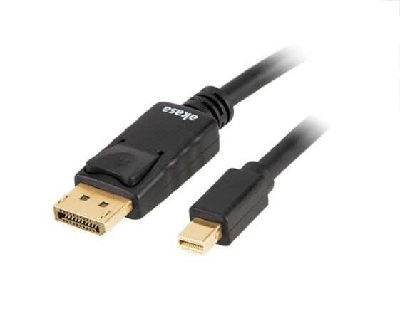 Akasa AK-CBDP22-20BK - 2 m - Mini DisplayPort - DisplayPort - Male - Male - Gold