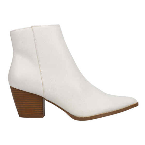 COCONUTS by Matisse Spirit Zippered Pointed Toe Booties Womens White Casual Boot