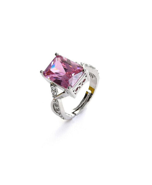 Women's Pink Crystal Cocktail Ring