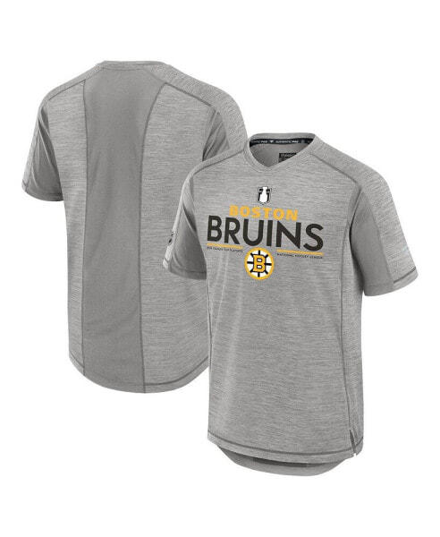 Men's Gray Boston Bruins 2024 Stanley Cup Playoffs Authentic Pro T-Shirt