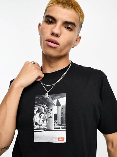 Obey urban renewal t-shirt in black