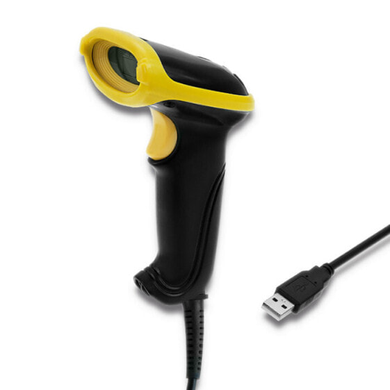 Сканер штрих-кода ручной Qoltec 50867 Laser 1D| 2D| USB| Черный