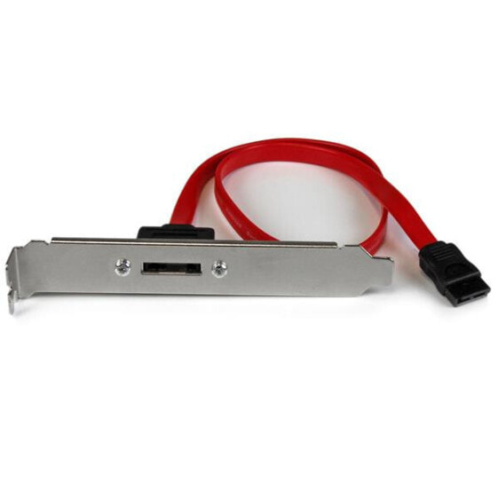 StarTech.com 18in 1 Port SATA to eSATA Plate Adapter - 0.457 m - SATA 7-pin - eSATA - Black - Red - Silver - 35 g - 1 pc(s)