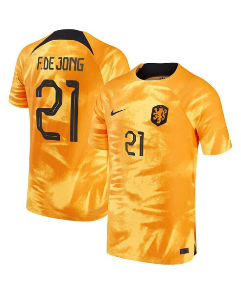 Men's Frenkie de Jong Orange Netherlands National Team 2022/23 Home Vapor Match Authentic Player Jersey
