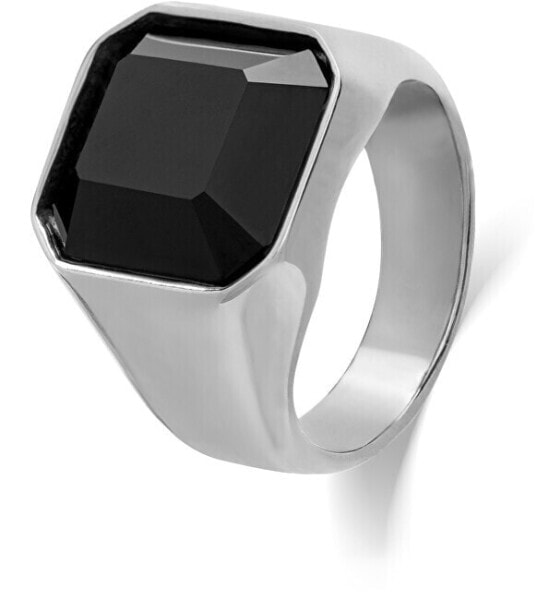Кольцо Massive Steel Black Crystal.
