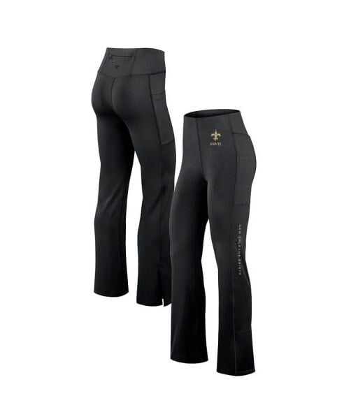 Women's Black New Orleans Saints Studio Fitted Flared Leggings