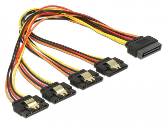 Delock 60157 - 0.3 m - SATA I - SATA 15-pin - 4 x SATA 15-pin - Male/Female - Multicolour