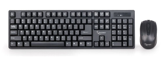 Gembird KBS-W-01 - Full-size (100%) - Wireless - RF Wireless - QWERTY - Black - Mouse included