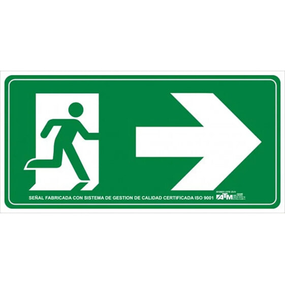 ATM Right arrow evacuation sign PVC class a